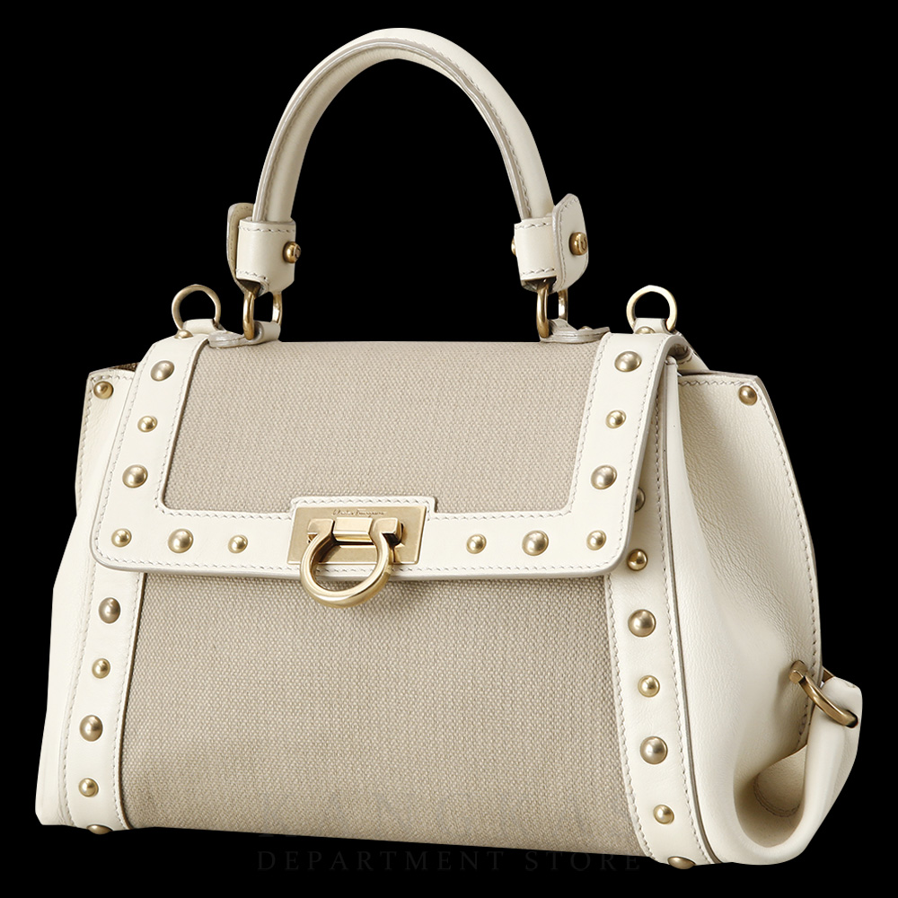 FERRAGAMO(USED)페레가모 패브릭 소피아백